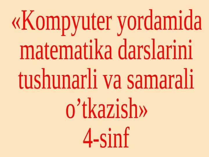 4-sinf. matematika