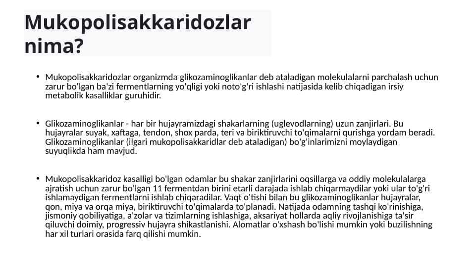 Mukopolisakkaridozlar