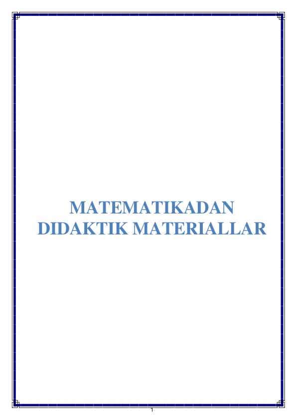 MATEMATIKADAN DIDAKTIK MATERIALLAR