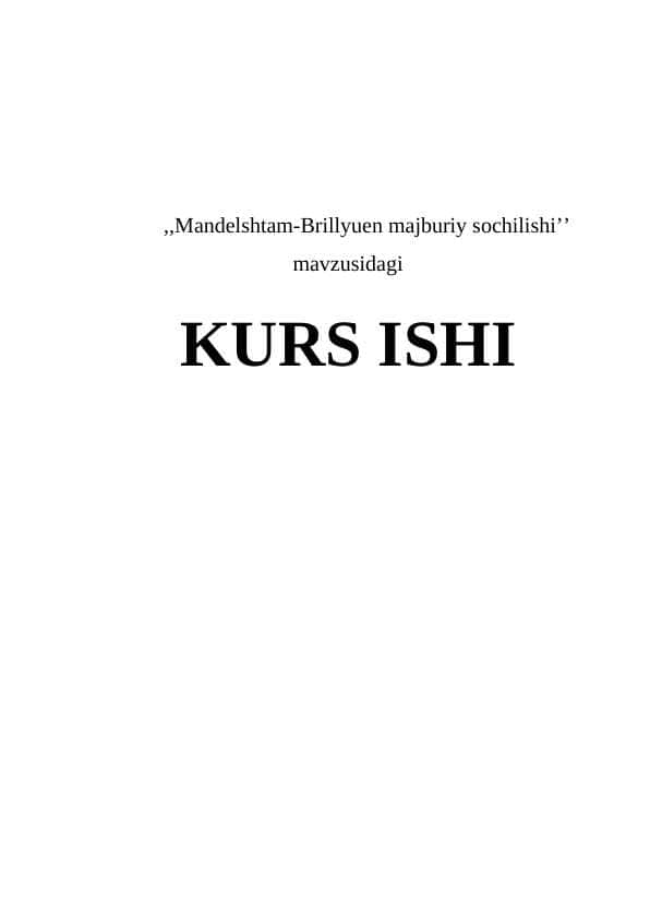 Mandelshtam-Brillyuen majburiy sochilishi