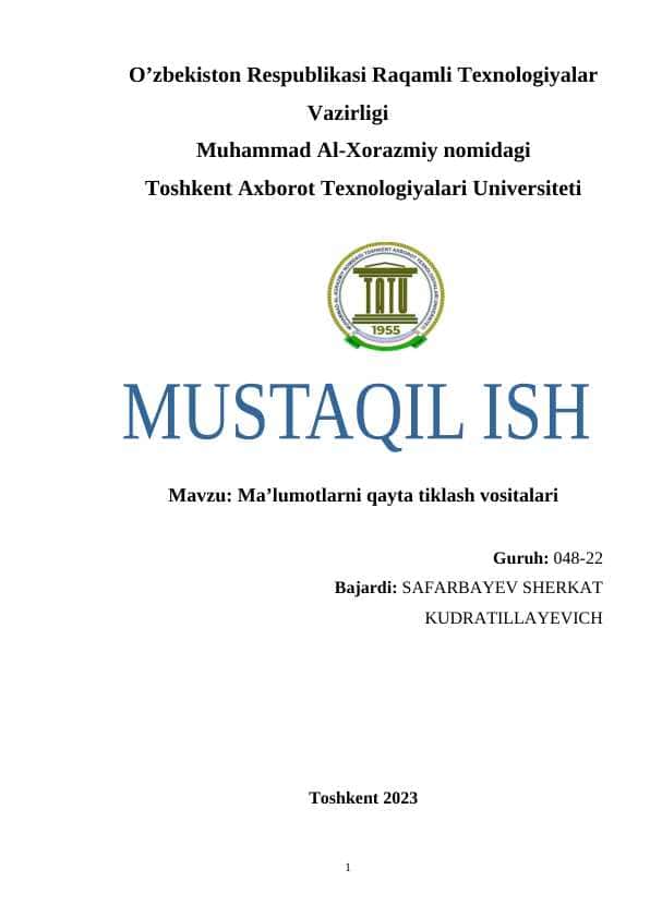 Ma’lumotlarni qayta tiklash vositalari