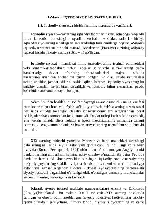 IQTISОDIУОT SIУОSАTGА KIRISH.