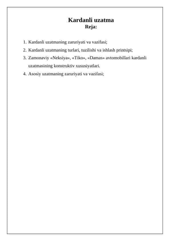 Kardanli uzatma