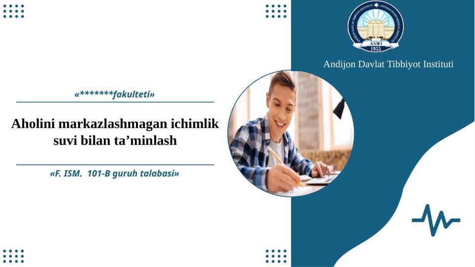 Aholini markazlashmagan ichimlik suvi bilan ta’minlash