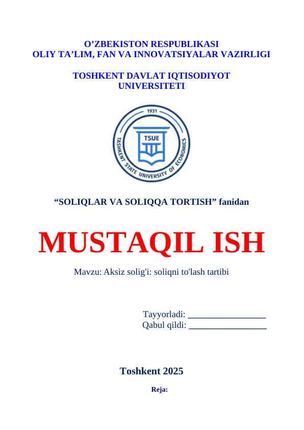 Aksiz solig'i, soliqni to'lash tartibi