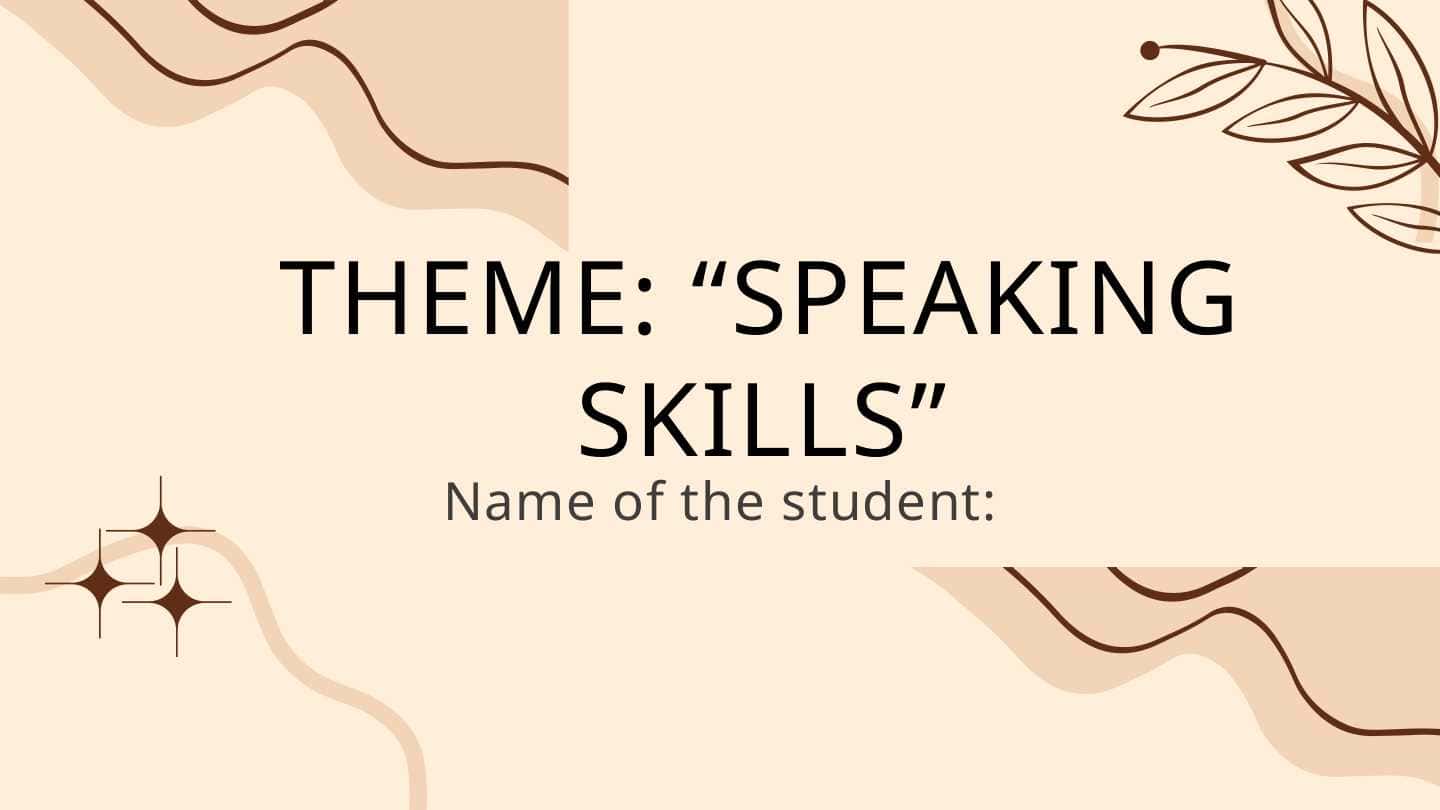 Speaking skills