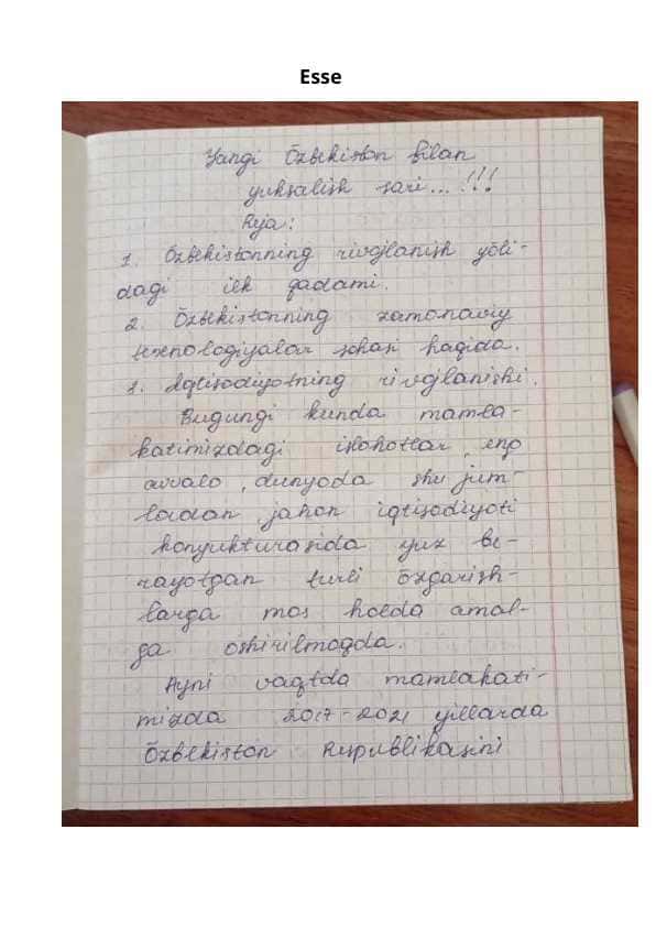 ESSE: Yangi O'zbekiston bilan yuksalish sari