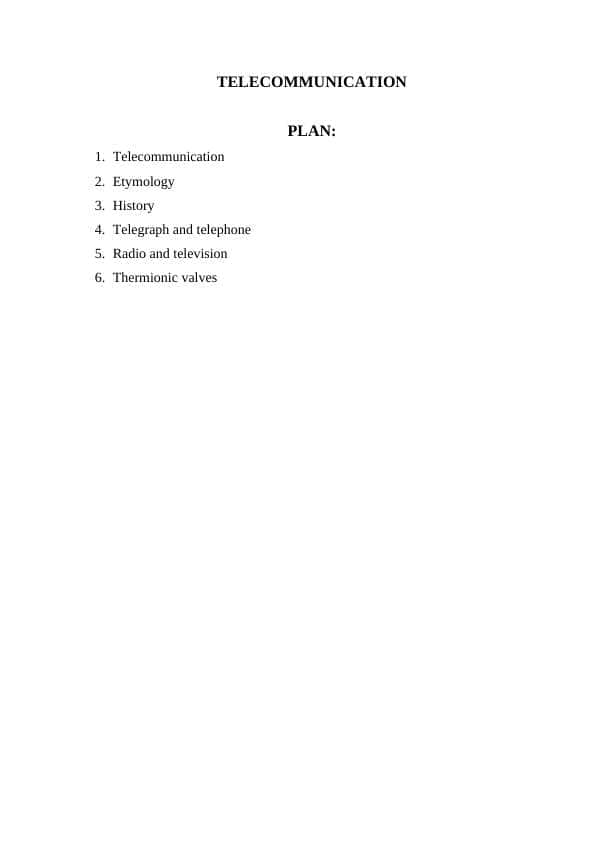TELECOMMUNICATION