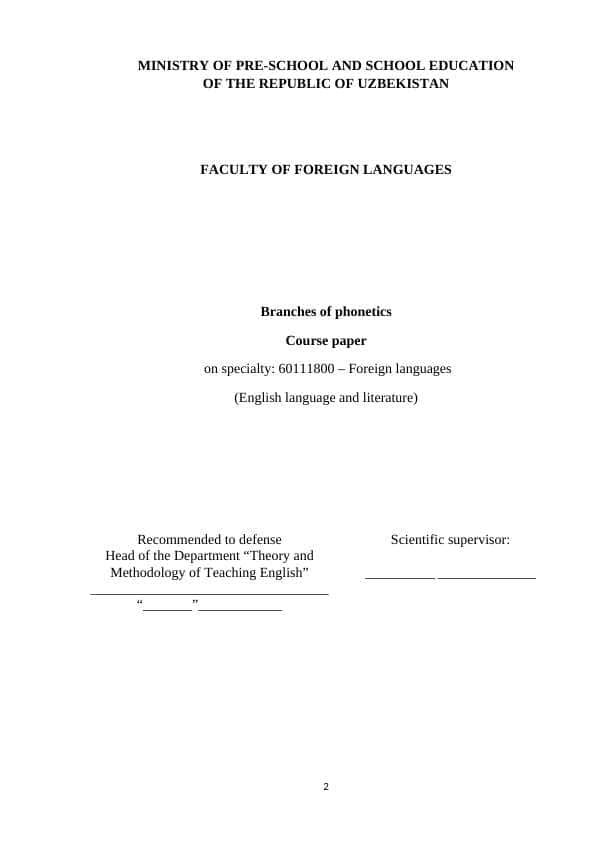 Branches of phonetics