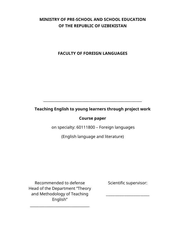 Teaching English to young learners through project work