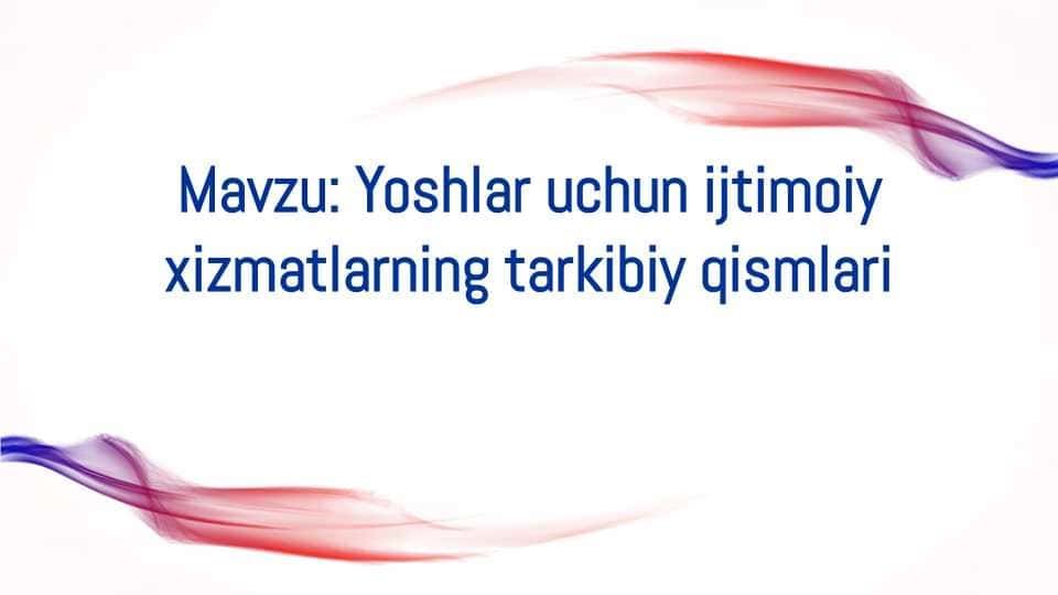Yoshlar uchun ijtimoiy xiZmatlarning tarkibiy qismlari