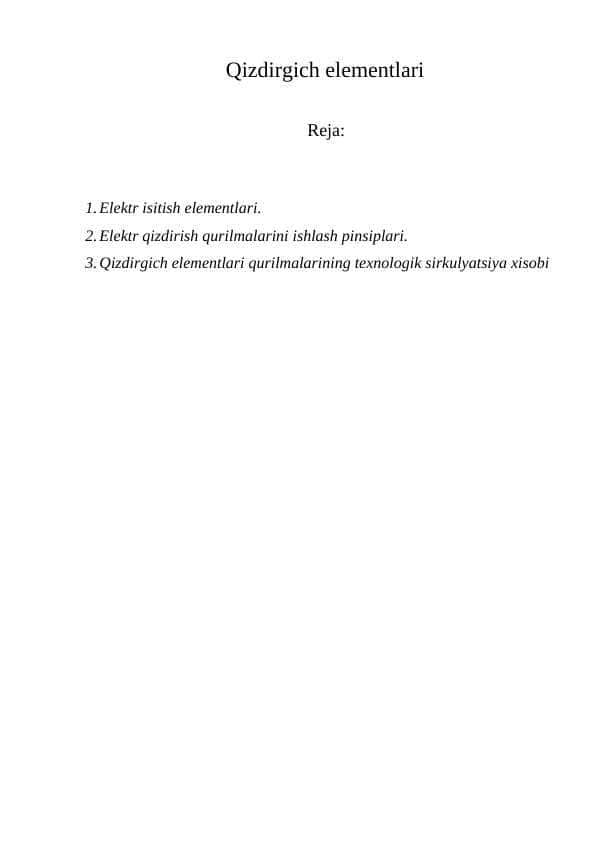 Qizdirgich elementlari