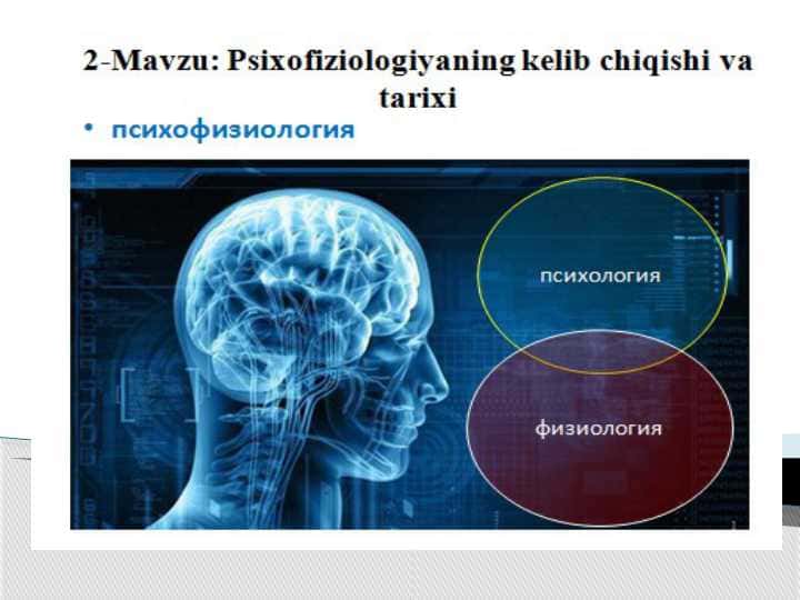 Psixofiziologiyaning kelib chiqishi va tarixi