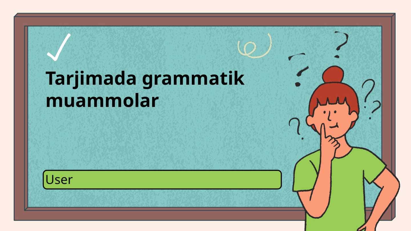 Tarjimada grammatik muammolar