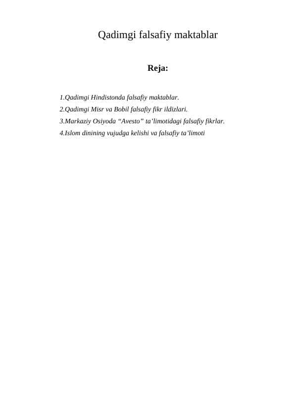 Qadimgi falsafiy maktablar