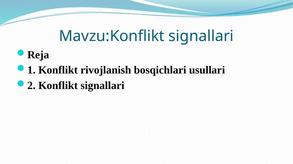 KONFLIKT SIGNALLARI