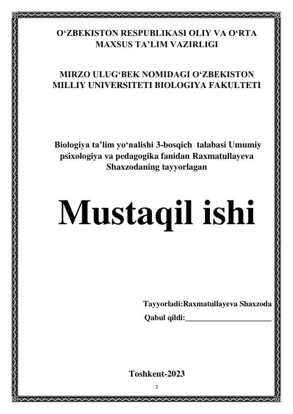 Pedagogika va psixologiya