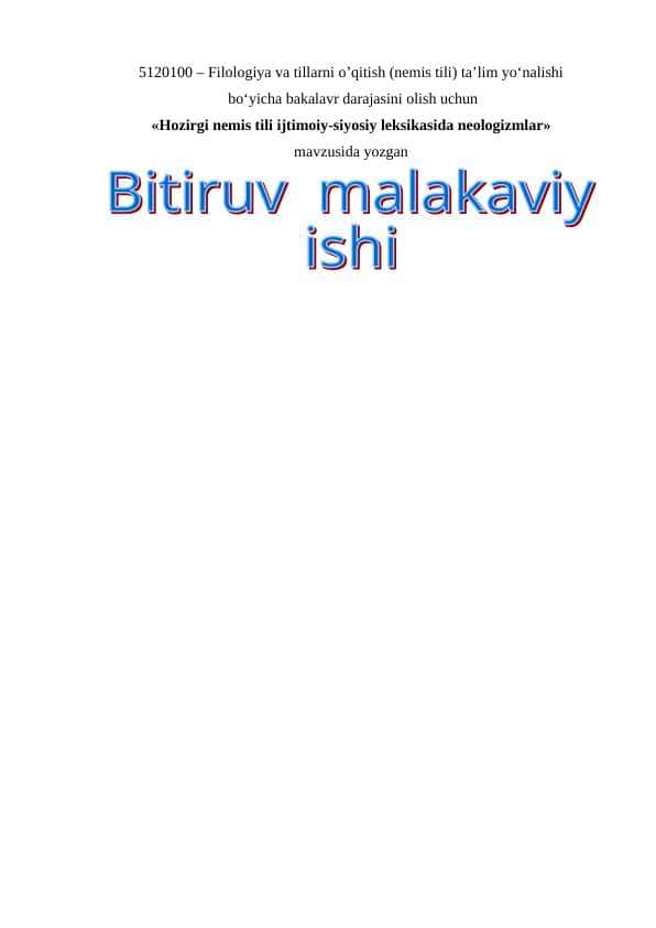Hozirgi nemis tili ijtimoiy-siyosiy leksikasida neologizmlar