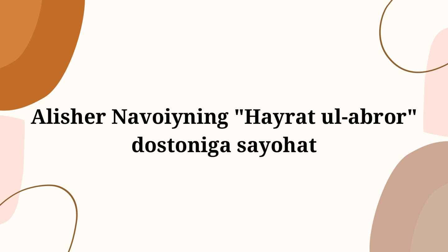 "Hayrat ul-abror"