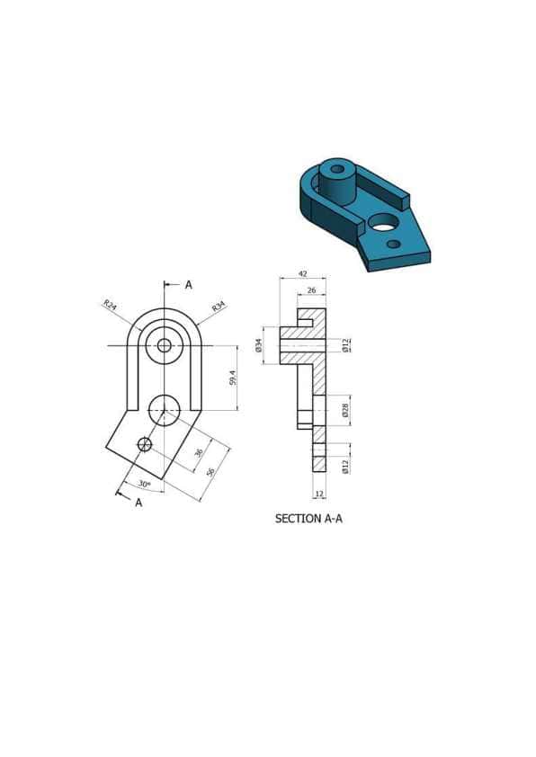 autocad va nx dasturida chizishni organish uchun chizmalar