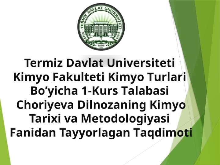 Sharq olimlari va mutafakkirlarining kimyo tarixi uchun qoʻshgan hissasi