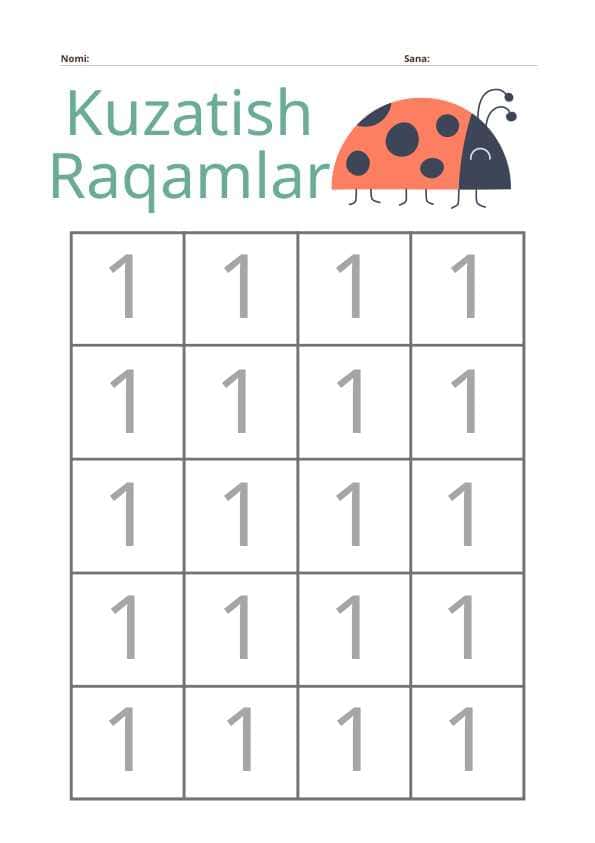 Raqam yozishni o'rganish