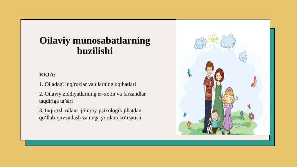 Oilaviy munosabatlarning buzilishi