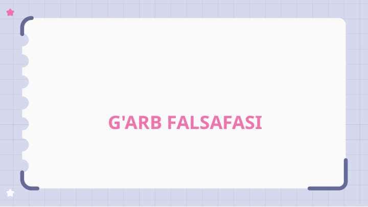 G'ARB FALSAFASI