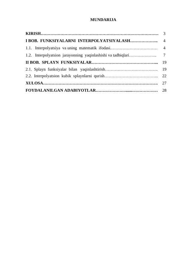 Ermit interpolyatsion kubik splayni