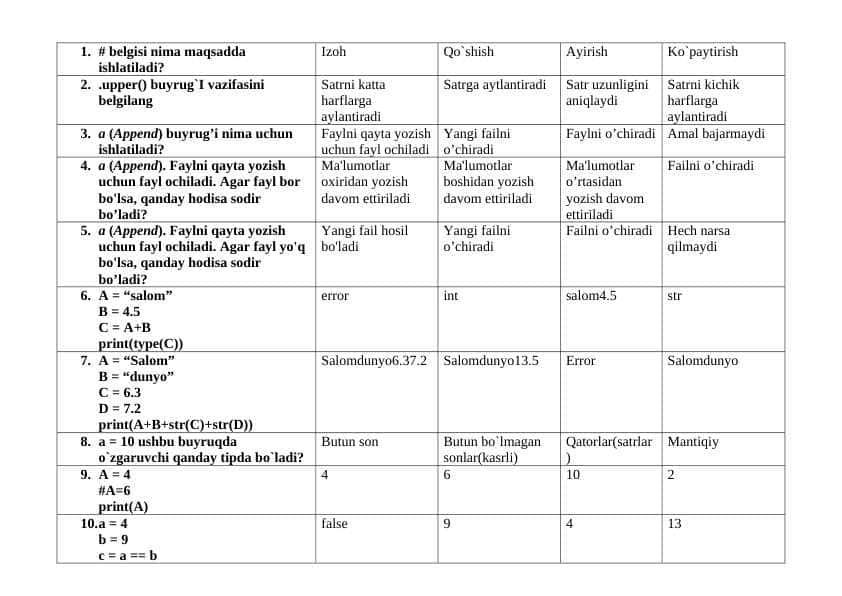 2-kurs Programmalash asoslari (KT_uz_IV)