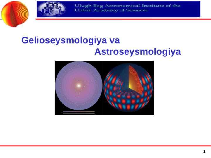 Gelioseysmologiya va Astroseysmologiya