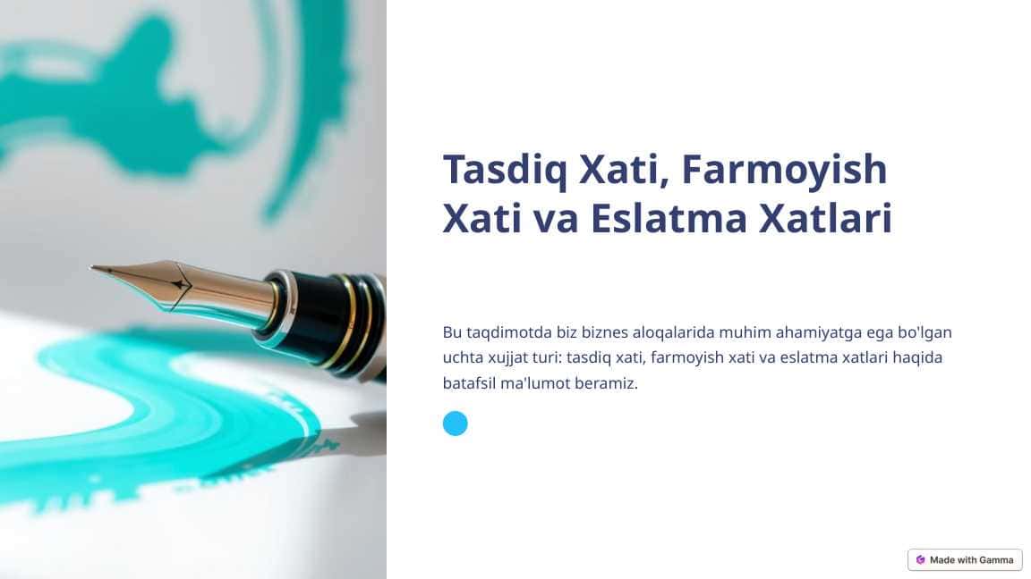 Tasdiq Xati, Farmoyish Xati va Eslatma Xatlari