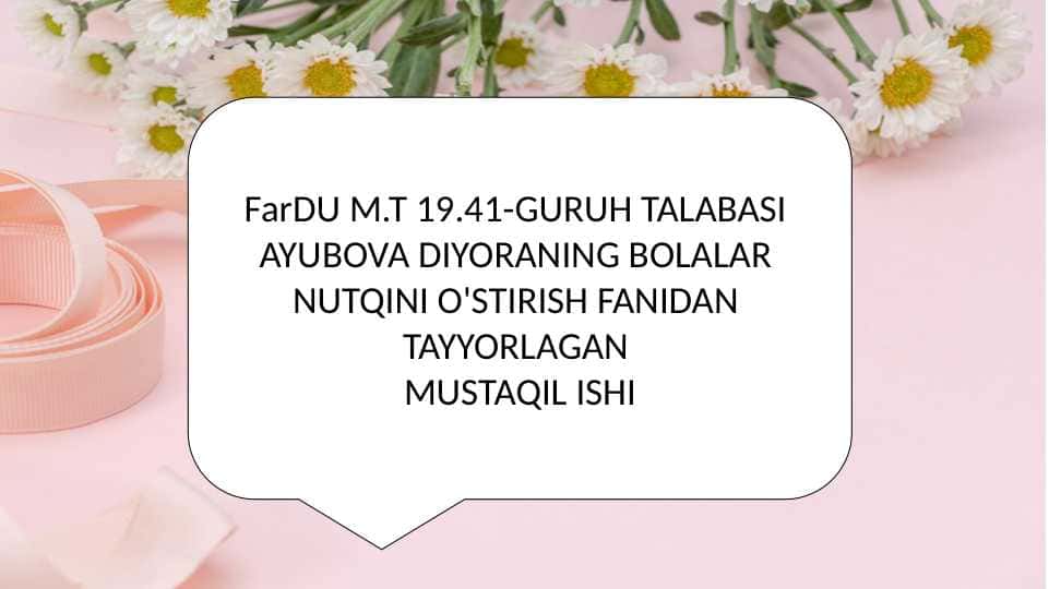 Bolalar nutqini o'stirishda multimedia dasturlaridan foydalanish