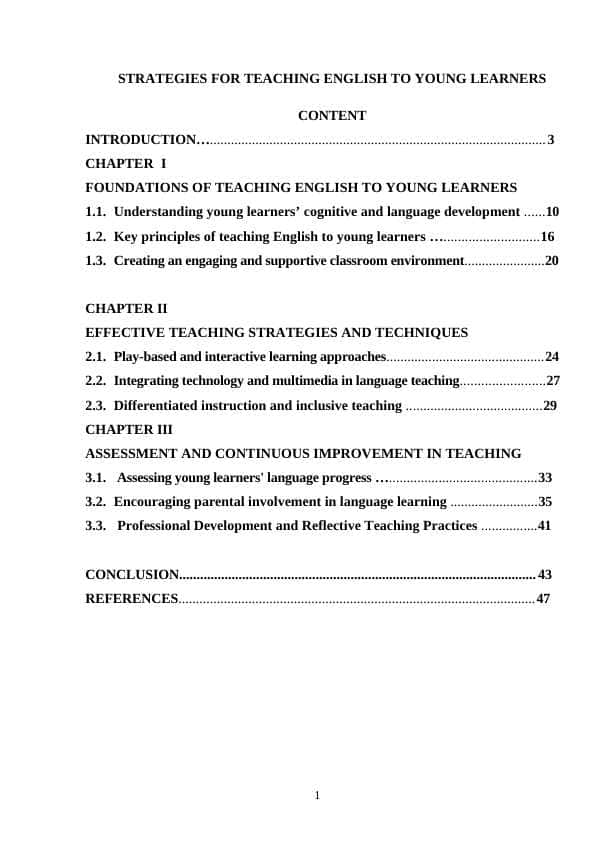 STRATEGIES FOR TEACHING ENGLISH TO YOUNG LEARNERS