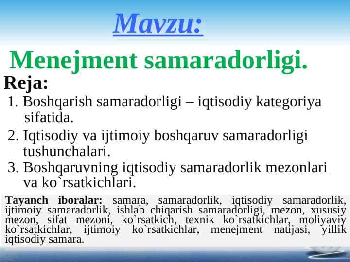 Menejment samaradorligi
