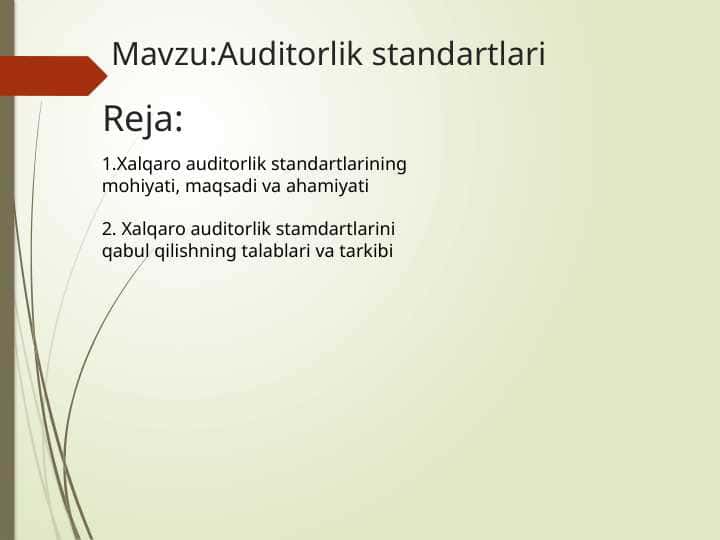 Auditorlik standartlari