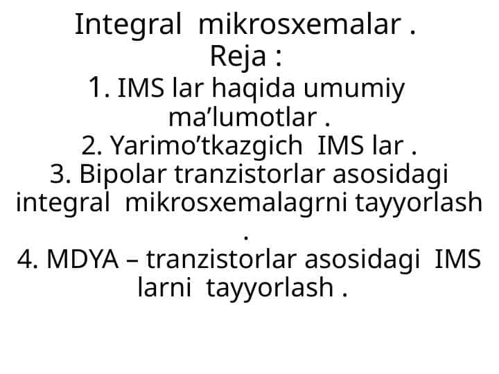 Integral mikrosxemalar