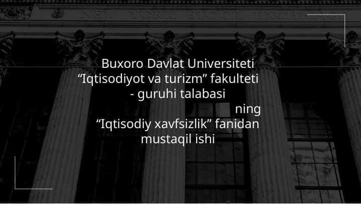 IQTISODIY XAVFSIZLIK