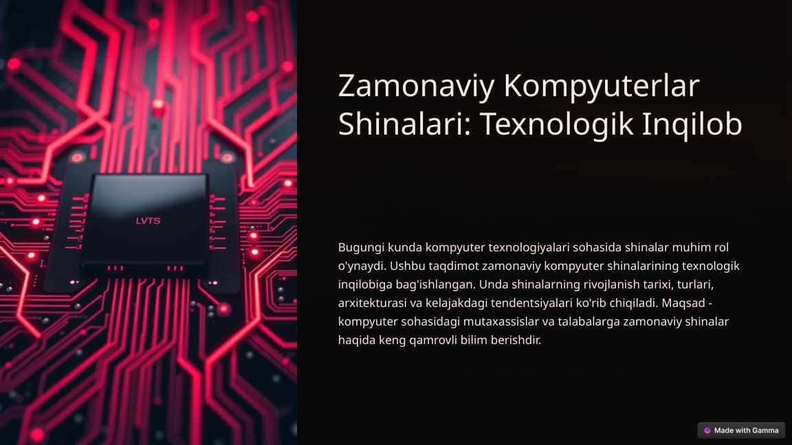 Zamonaviy Kompyuterlar Shinalari