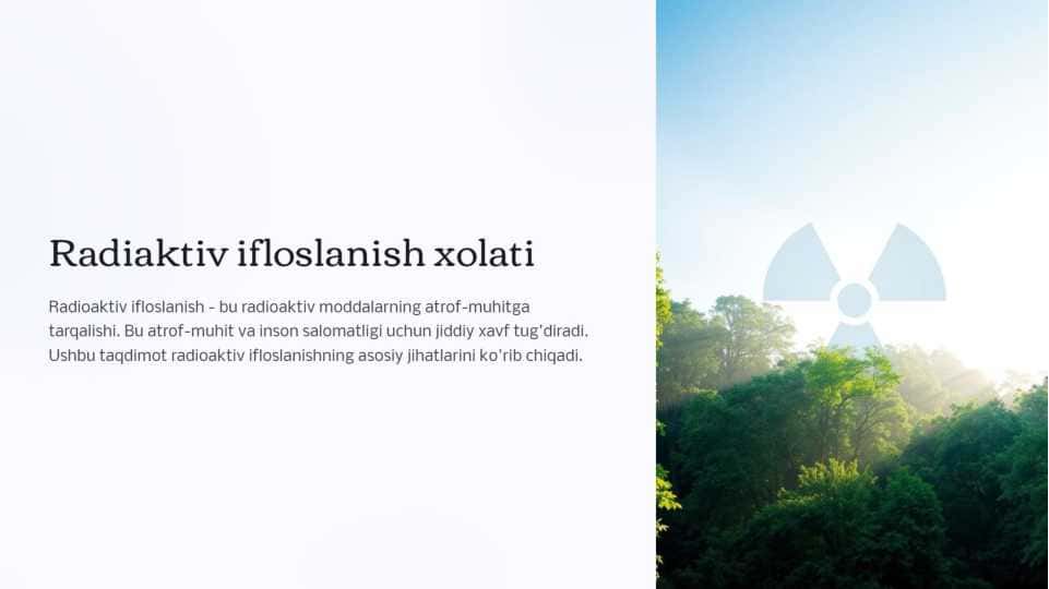 Radiaktiv ifloslanish xolati