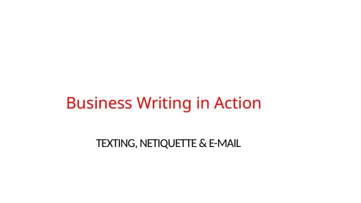 Business Writing in Action