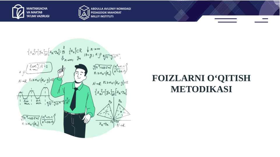 Foizlarni o'qitish metodikasi