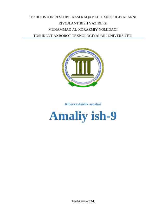 Windows operatsion tizimida viruslarga qarshi himoyani tashkil etish