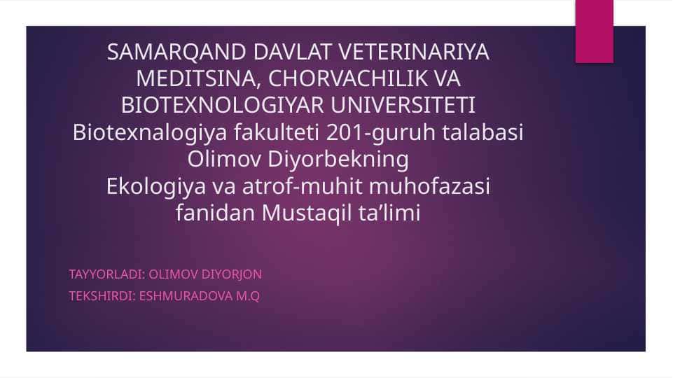 Oʻzbekistonda oʻsimlik va hayvonot dunyosi