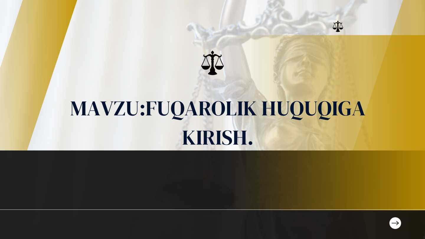 Fuqarolik huquqiga kirish.