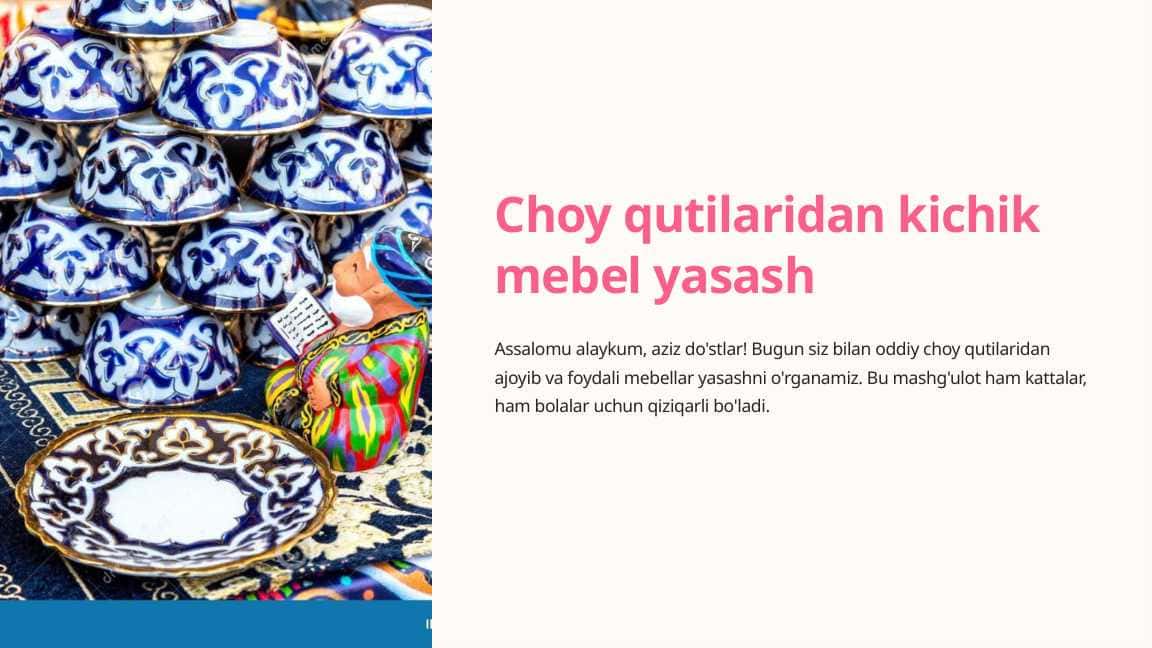 Choy qutilaridan kichik mebel yasash