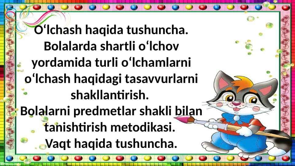 O'lchash haqida tushuncha