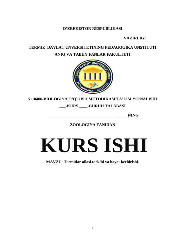 Termitlar oilasi tarkibi va hayot kechirishi