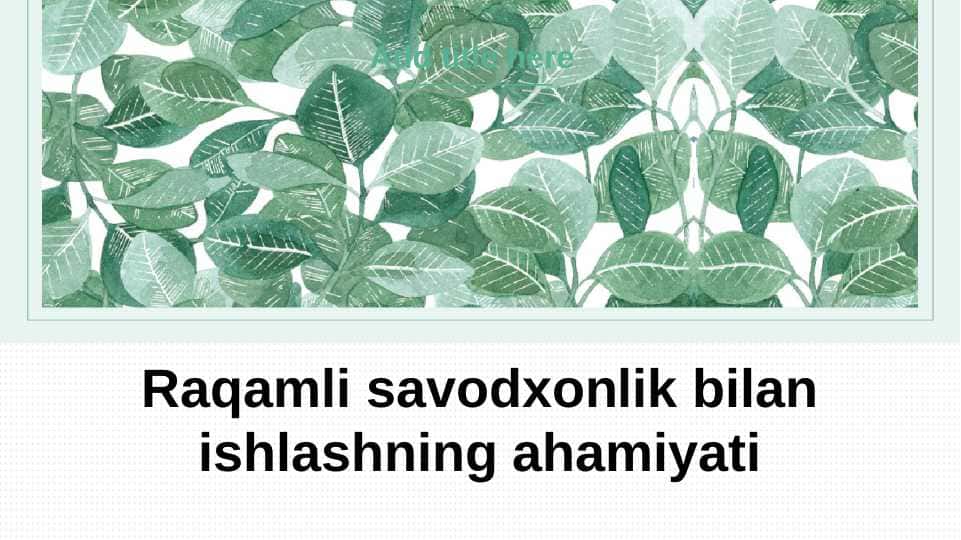 Raqamli savodxonlik bilan ishlashning ahamiyati