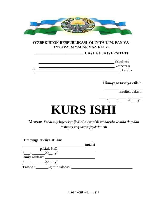 Xorazmiy hayot iva ijodini o`rganish va darsda xamda darsdan tashqari vaqtlarda foydalanish